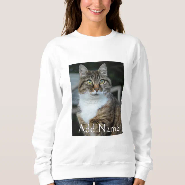 Custom Photo Cat and Name Personalized Women Sweatshirt