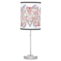 Words of Heart Valentines Day Table Lamp