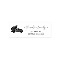 Christmas Tree Truck Holidays Return Address Self-inking Stamp