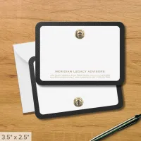 Elegant Classic Gold Logo Business Note Card