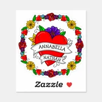 Romantic Couple's Gift | Tattoo Style Art   Sticker