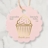 Cute Pink + Gold Cupcake Bakery Product Hang Tags