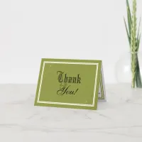 Renaissance Green Faux Gold Splatters Thank You