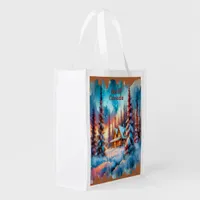 Thumbnail for Banff Canada Watercolor Sketch  | Grocery Bag