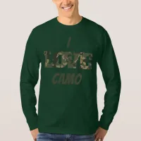 I Love Camouflage Green Brown | T-Shirt