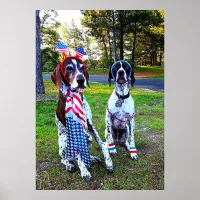 Patriotic Celebration Party Dogs Poster