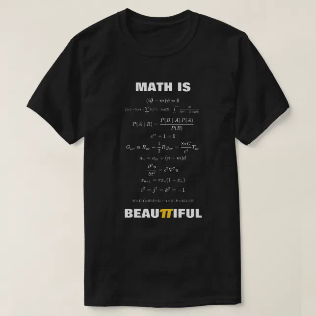 Math is Beautiful 11 Mathematical Equations T-Shirt