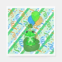 Frog Themed Boy's Birthday Party Napkins