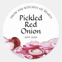 Pickled Red Onion Homemade Preserve Classic Round Sticker