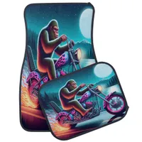 Bigfoot's Fiery Escape at Dusk Car Floor Mat