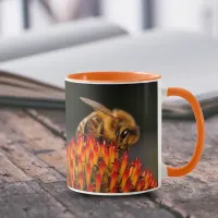 Beautiful Honeybee Pollinating a Coneflower Mug