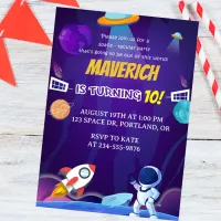 Children's Outer Space Planets Birthday Invitation