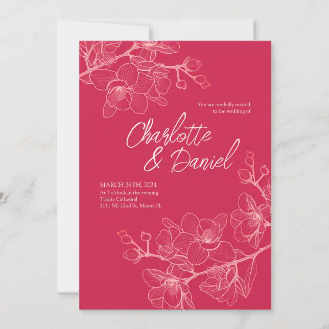 Magenta Orchid Moments | Wedding Invitation