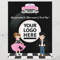 Corporate/Club/College/School Sock Hop Retro Party Flyer