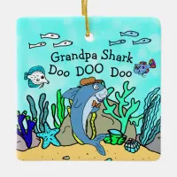 Grandpa Shark Family Christmas Ornament