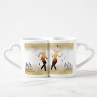 Mr. and Mrs. Right Custom Last Name Couples Photo  Coffee Mug Set