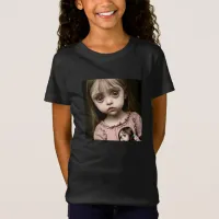 Little Girl with Haunting Eyes Kid's Halloween T-Shirt