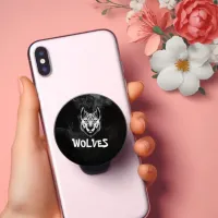 Monochrome Wolf Mascot eSports Popgrip PopSocket