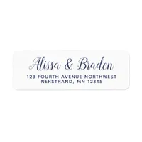 Modern Calligraphy -Navy- Address Labels Flipped