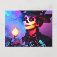 Day of the Dead Colorful Woman Postcard