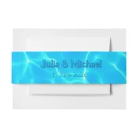  Azure Turquoise Bleu Water Reflection Minimalism Invitation Belly Band