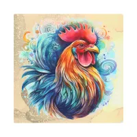 *~* ROOSTER Power Animal Colorful vibrant SC2 Metal Print