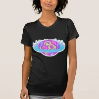 Epic Neon Saturn Flaming Planet Design T-Shirt