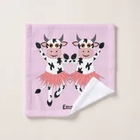 Cute and funny dancing cows, kids  wash cloth