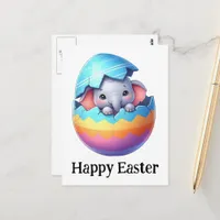 Adorable Funny Cute Easter Baby Elephant Postcard