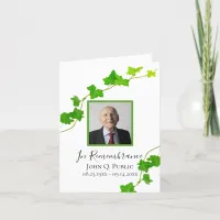 Green English Ivy Vine Foliage Funeral Sympathy Thank You Card