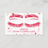 Luxury Watercolor Eyelash & Brow Beauty, Hot Pink Business Card