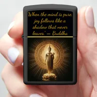 Golden Buddha in lotus meditation  Zippo Lighter