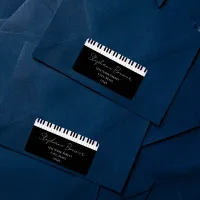 Elegant Piano Keyboard Music Teacher Label
