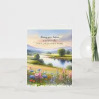 Watercolor Landscape Sympathy Thank You Card