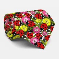 Ladybirds Lady Beetles and Flowers Gardener's Neck Tie