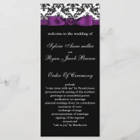 damask border purple Wedding program