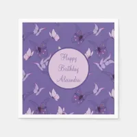 Pretty Pink and Purple Butterflies Napkins