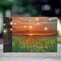 String Lights and Sunset Wedding ID525 Guest Book