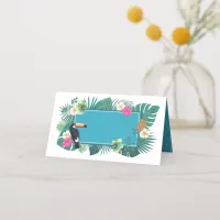 Watercolor Tropical w/Toucan Teal ID577 Place Card
