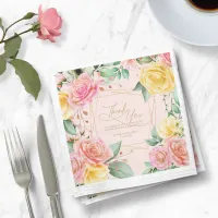 Rose Garden Wedding Thank You V2 Multi-Color ID764 Napkins