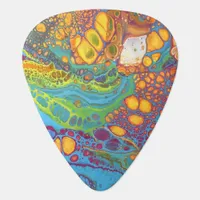 Colorful Abstract Acrylic Pour Guitar Pick