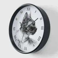 Stunning Stella the Grey Cat One Fine Feline Wall Clock