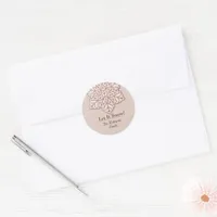 Let It Snow! Rose Gold Glitter Snowflake Classic Round Sticker