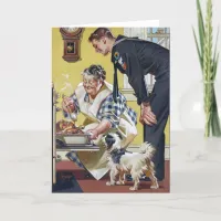 Vintage Grandma Navy Sailor Dog Thanksgiving Holiday Card