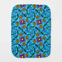 Abstract Floral Baby Burp Cloth