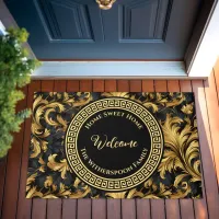 Home Sweet Home Family Name Black Gold Classy Doormat