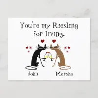 You're My Riesling for Living Holiday Postcard