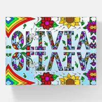 Olivia, Digital Folk Art Style Girl's Name  Paperweight