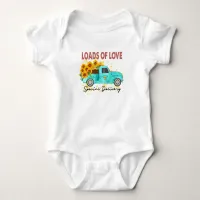 Sunflowers & Blue Truck Motivational  Baby Bodysuit