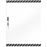 Thin Black and Gray Diagonal Stripes Dry Erase Board